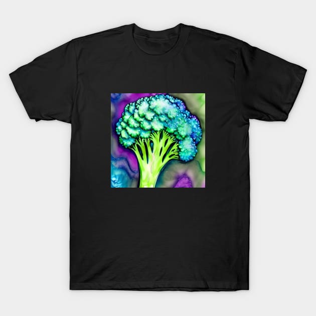Broccoli in Watercolor T-Shirt by ArtistsQuest